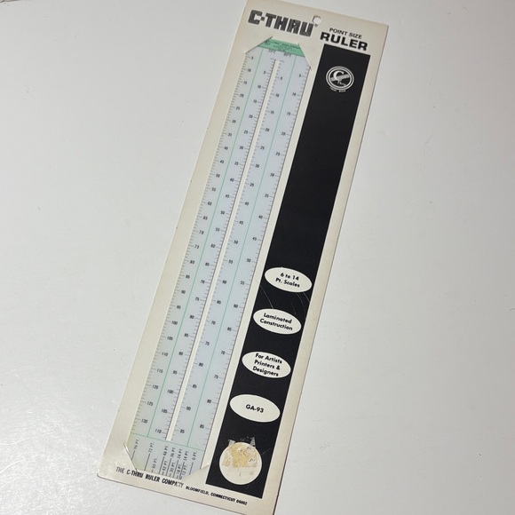 Point Size Ruler - C-Thru GA-93 Double Sided - Picture 2 of 5